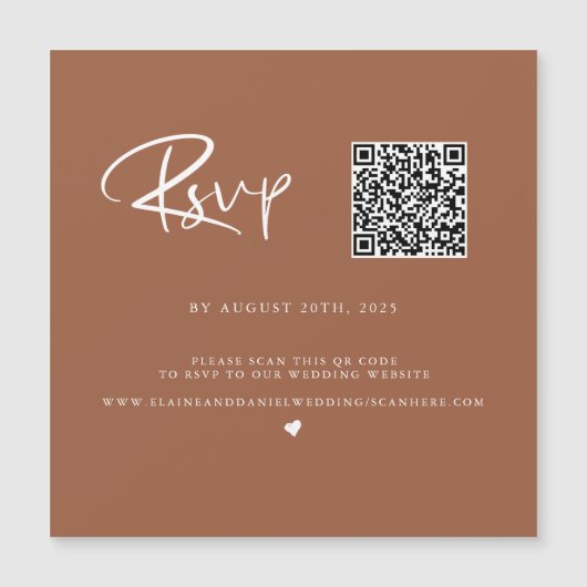 QR Code Terra Cotta Photo RSVP Card (Voorkant)