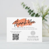 QR-code terracotta bijsluiter voor kleine bedrijve Bedankkaart (Staand voorkant)