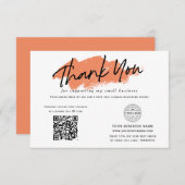 QR-code terracotta bijsluiter voor kleine bedrijve Bedankkaart (Voorkant / Achterkant)