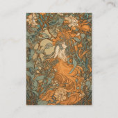 QR code Terracotta Bloemenkunst Nouveau Bruiloft Informatiekaartje (Achterkant)