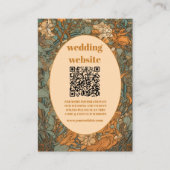 QR code Terracotta Bloemenkunst Nouveau Bruiloft Informatiekaartje (Voorkant)