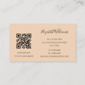 QR Code Terracotta Blue Waterverf Achtergrond Visitekaartje (Achterkant)