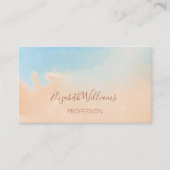 QR Code Terracotta Blue Waterverf Achtergrond Visitekaartje (Voorkant)