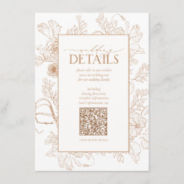QR Code Terracotta Floral Wedding Details Informatiekaartje