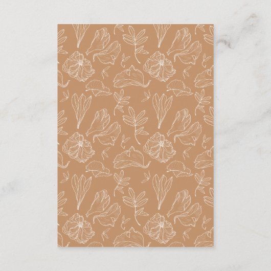 QR Code Terracotta Floral Wedding Details Informatiekaartje (Achterkant)