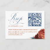 QR Code Terracotta Floral Wedding RSVP Enclosure C Informatiekaartje (Voorkant)