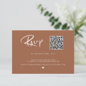 QR Code Terracotta Foto RSVP Kaart (Staand voorkant)