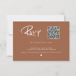 QR Code Terracotta Foto RSVP Kaart