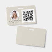 QR Code Terracotta Foto Visitekaartje Badge (Voor- en achterkant)