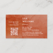 QR Code Terracotta Gold Watercolor Background Visitekaartje (Achterkant)