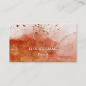 QR Code Terracotta Gold Watercolor Background Visitekaartje (Voorkant)