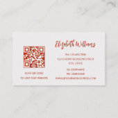 QR Code Terracotta Gold Waterverf Achtergrond Visitekaartje (Achterkant)