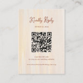 QR Code Terracotta Gouden Waterverf Bruiloft RSVP Informatiekaartje (Voorkant)
