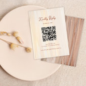QR Code Terracotta Gouden Waterverf Bruiloft RSVP Informatiekaartje