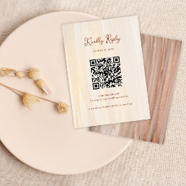 QR Code Terracotta Gouden Waterverf Bruiloft RSVP Informatiekaartje