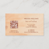 QR Code Terracotta Simple Watercolor Background Visitekaartje (Achterkant)
