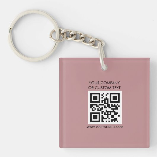 QR Code Text Modern Minimalist Sleutelhanger (voorkant)