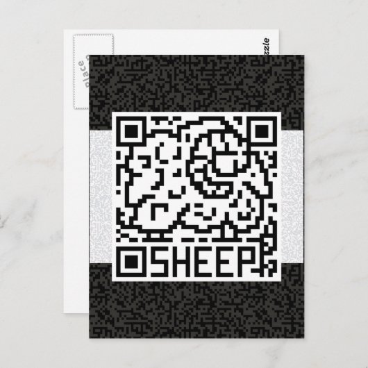 QR Code the Sheep Briefkaart (Voorkant / Achterkant)