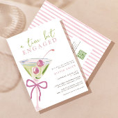 QR Code Tini Bit Engaged Martini Bridal Shower Kaart