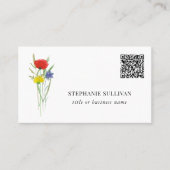 QR Code Titel Bedrijfsnaam Wildflower Visitekaartje (Voorkant)