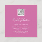 QR Code titel Yoga Classes School Instructor Logo Vierkante Visitekaartje (Achterkant)