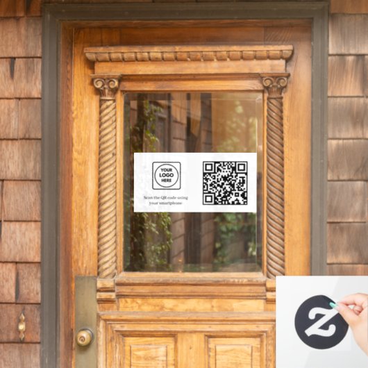 QR-code toegang | Bedrijfsingang Logo Weergave Raamsticker (Huis Deur)