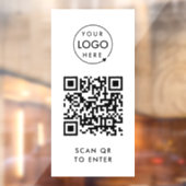 QR-code toegangscontrole | Scan om kantoorlogo bin Raamsticker (Vel 2)