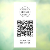 QR-code toegangscontrole | Scan om kantoorlogo bin Raamsticker (Vel 3)