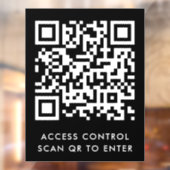QR-code toegangscontrole | Zwarte deurvergrendelin Raamsticker (Vel 2)