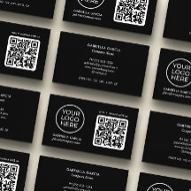 QR-code toevoegen Zwart Logo-Visitekaartje