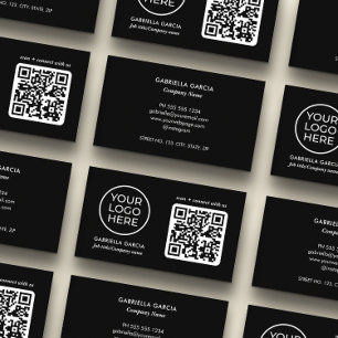 QR-code toevoegen Zwart Logo-Visitekaartje Visitekaartje