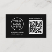 QR-code toevoegen Zwart Logo-Visitekaartje Visitekaartje (Voorkant)