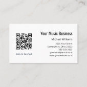 QR code Treble Clef Professionele Muzikale Rood Visitekaartje (Achterkant)