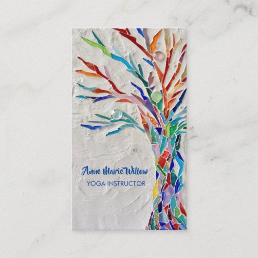 QR Code Tree of Life Yoga Instructor Visitekaartje (Voorkant)