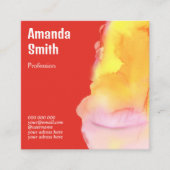 QR-code trendy abstracte waterverf cool Vierkante Visitekaartje (Voorkant)