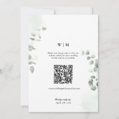 QR-code trendy groen gewoon lief trouwfeest Kaart (Achterkant)
