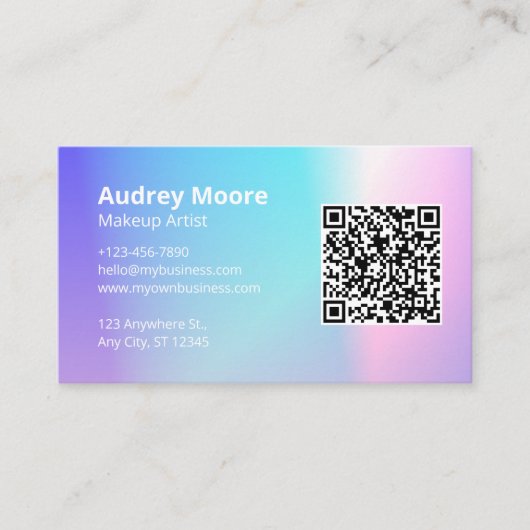 QR Code Trendy Make-up Artiest Visitekaartje (Voorkant)