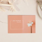 QR Code Trendy Peach Flower Minimal Boutique Visitekaartje