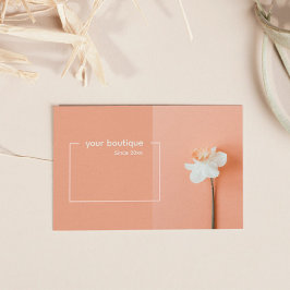 QR Code Trendy Peach Flower Minimal Boutique Visitekaartje