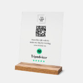 QR-code Tripadvisor Review Acryl Tafelmodel Bord (Hoek)