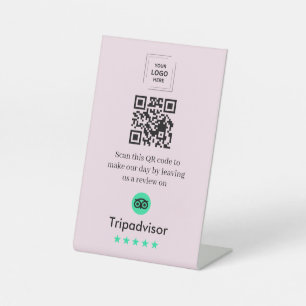 QR-code Tripadvisor Review Link Tafelmodel Reclamebord Met Voetstuk