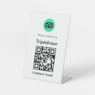 QR-code Tripadvisor Review Tafelmodel Reclamebord Met Voetstuk