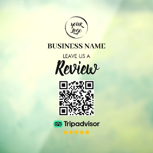 QR Code TripAdvisor Reviewen Business Review Raamsticker (Vel 3)