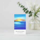 QR code Tropical Beach Abstracte Evenementenplanne Visitekaartje (Staand voorkant)