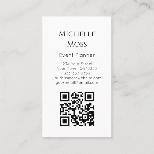 QR code Tropical Beach Abstracte Evenementenplanne Visitekaartje (Achterkant)