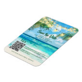 QR code Tropical Beach Bewaar de datum van bestemm Magneet (Linkerzijde)