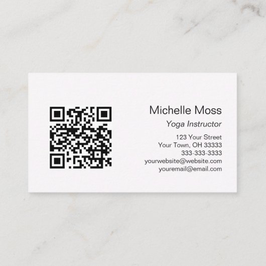 QR code Tropical Beach Ocean Yoga Instructeur Visitekaartje (Achterkant)