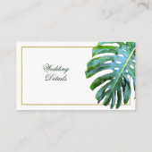 QR Code Tropical Greenery Monstera Wedding Details Informatiekaartje (Achterkant)