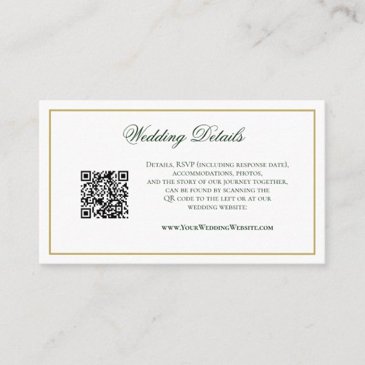 QR Code Tropical Greenery Monstera Wedding Details Informatiekaartje (Voorkant)