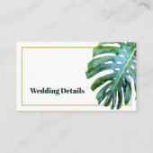 QR Code Tropical Greenery Wedding Details Modern Informatiekaartje (Achterkant)